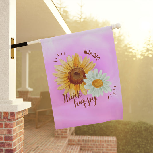 Daisy Think Happy Garden Flag & House Banner