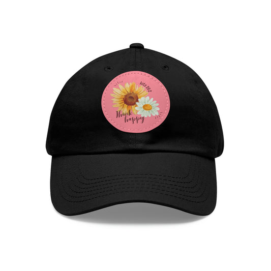 Hat with Leather Daisy Patch (Round)